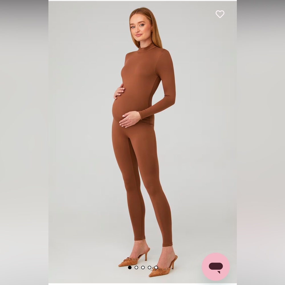 BUMPSUIT THE GIGI mock neck jumpsuit long sleeve mocha M